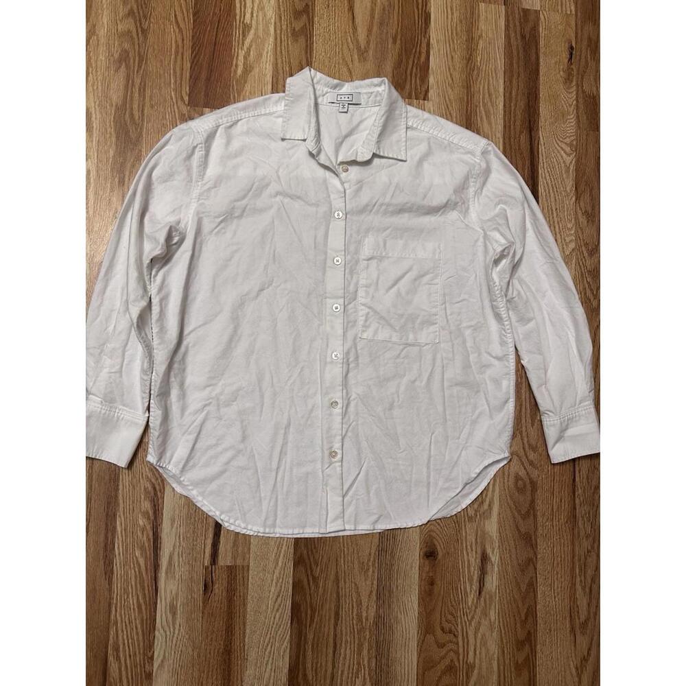 AYR White Button-Up Cotton Shirt